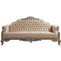 Casa Padrino Luxus Barock Sofa Grau/Beige Silber Gold - Prunkvolles Wohnzimmer Mit Muster von CasaPadrino