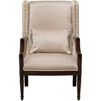 Casa Padrino Luxus Barock Wohnzimmer Sessel Beige/Dunkelbraun H. 115 cm von CasaPadrino