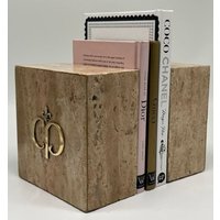 Casa Padrino Luxus Marmor Deko Buchstützen Set Braun/Gold von CasaPadrino