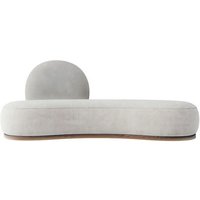 Casa Padrino Luxus Samt Sofa Grau/Braun Messing 230 X 100 H. 86 cm - Gebogenes Wohnzimmer Casa Padrino Luxus Samt Sofa Grau/Braun Messing 230 X 100 H. 86 cm - Gebogenes Wohnzimmer von CasaPadrino