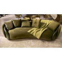 Casa Padrino Luxus Sofa Grün/Dunkelgrün 260 X 85 H. 75 cm - Gebogenes Wohnzimmer von CasaPadrino