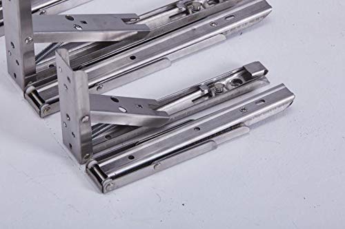 2x Stabile Klappscharniere Regalwinkel Klappwinkel - Edelstahl Winkel klappbar mit hoher Belastbarkeit in verschiedenen Größen (24,5 x 11 x 1 cm, Silber) von CasaXXl