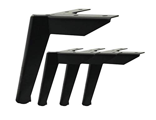 CasaXXl 4er Set Möbelfüße aus Stahl, schwarz lackiert (12 cm) - vielseitig einsetzbare Füße für Möbel Sofa Schrank Tisch von CasaXXl