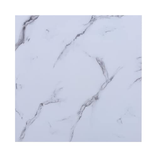 HOOZ Glasplatte 90 x 90 cm in Marmor Optik - Schutzplatte mit 6mm ESG Sicherheitsglas - Tischplatte als Schreibtisch, Couchtisch, Esstisch - Glasplatte als Tisch Marmorplatte (Marmoroptik Weiß) von HOOZ