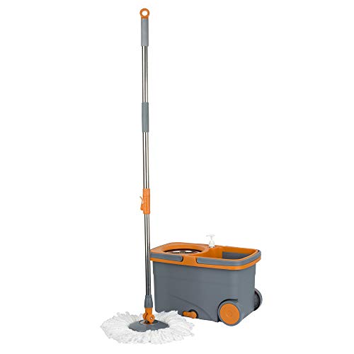 Casabella Graphite/Orange Spin Cycle Mop with Bucket von Casabella