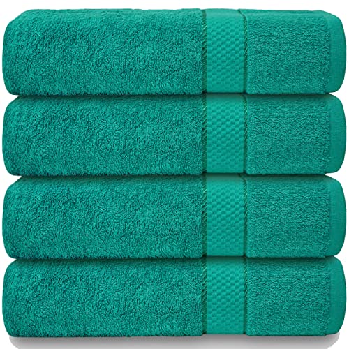 Casabella Luxuriöses Badetuch, 100 % ägyptische Baumwolle, superweich, Jadegrün, 4 Stück von Casabella