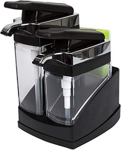 Casabella Sider Duo Spülbecken mit Schwamm, Schwarz und verchromt, Schwarz von Casabella