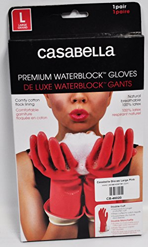 Casabella Water Block Premium Handschuhe, Größe L, Pink von Casabella