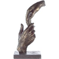 Casablanca by Gilde Dekofigur "Skulptur Two Hands, bronzefarben/grau", Dekoobjekt, Höhe 29 cm, Hände, mit Spruchanhänger, Wohnzimmer von Casablanca By Gilde