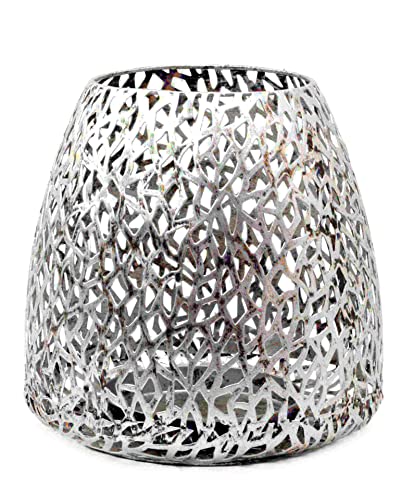 Gilde Casablanca Windlicht Purley aus Metall in der Farbe Antiksilber mit einem Durchmesser von 14cm, 54956 von Casablanca
