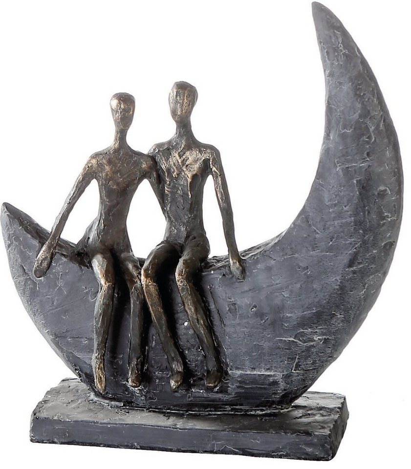 Casablanca by Gilde Dekofigur Skulptur Moon (1 St), Dekoobjekt, Höhe 24 cm, Pärchen, mit Spruchanhänger, Wohnzimmer von Casablanca by Gilde