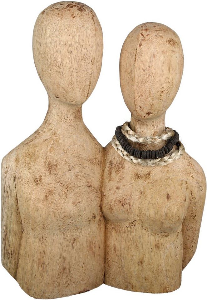Casablanca by Gilde Dekofigur Skulptur Pair, natur (1 St), Dekoobjekt, aus Holz, Höhe 37 cm, Wohnzimmer von Casablanca by Gilde