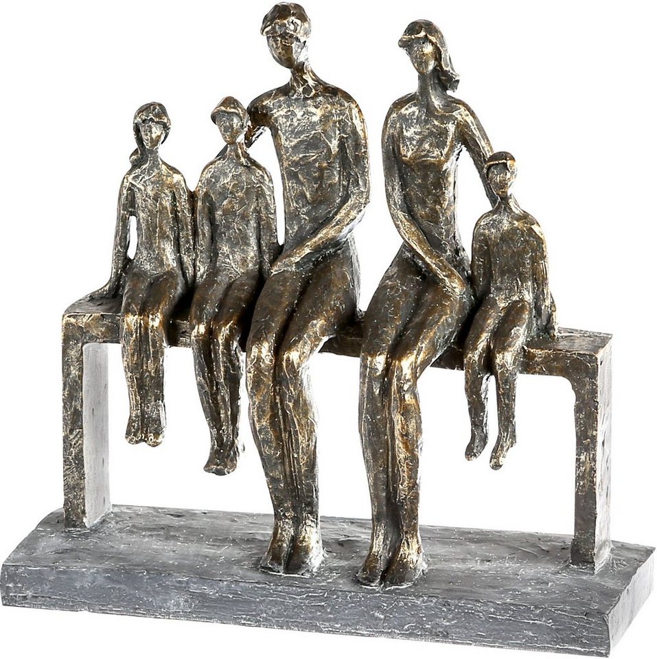 Casablanca by Gilde Dekofigur Skulptur We are family, bronzefarben/grau (1 St), Dekoobjekt, Höhe 26 cm, Familie, mit Spruchanhänger, Wohnzimmer von Casablanca by Gilde