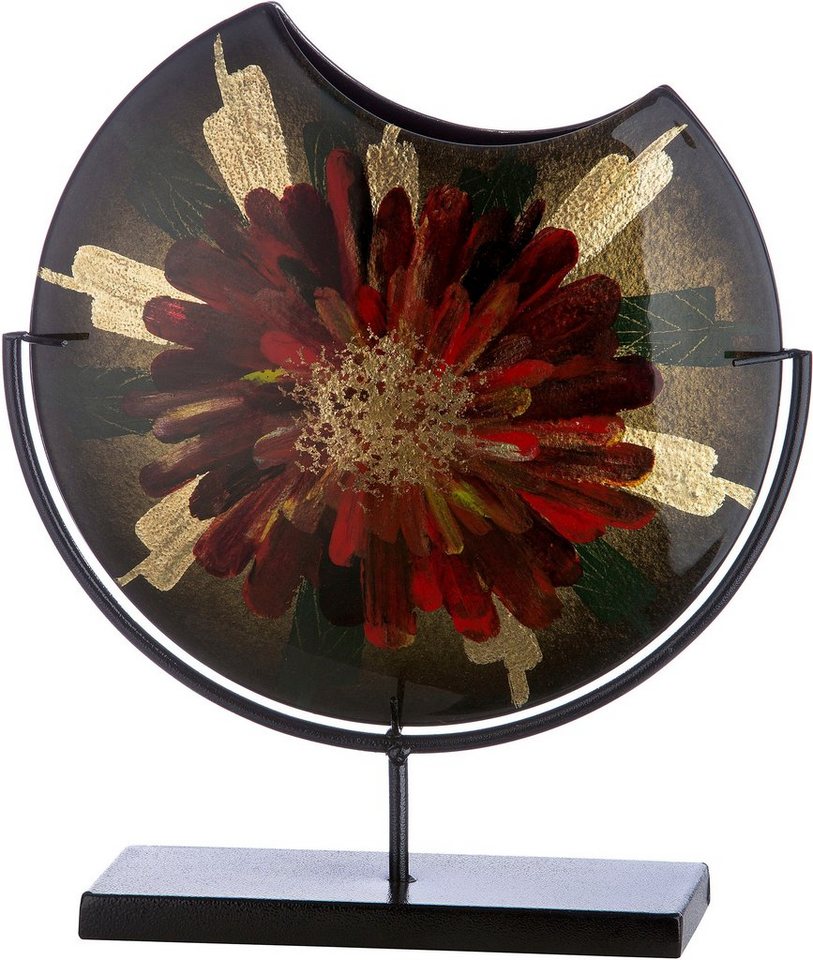 Casablanca by Gilde Dekovase Doré (1 St), Vase aus Glas auf Metallständer von Casablanca by Gilde