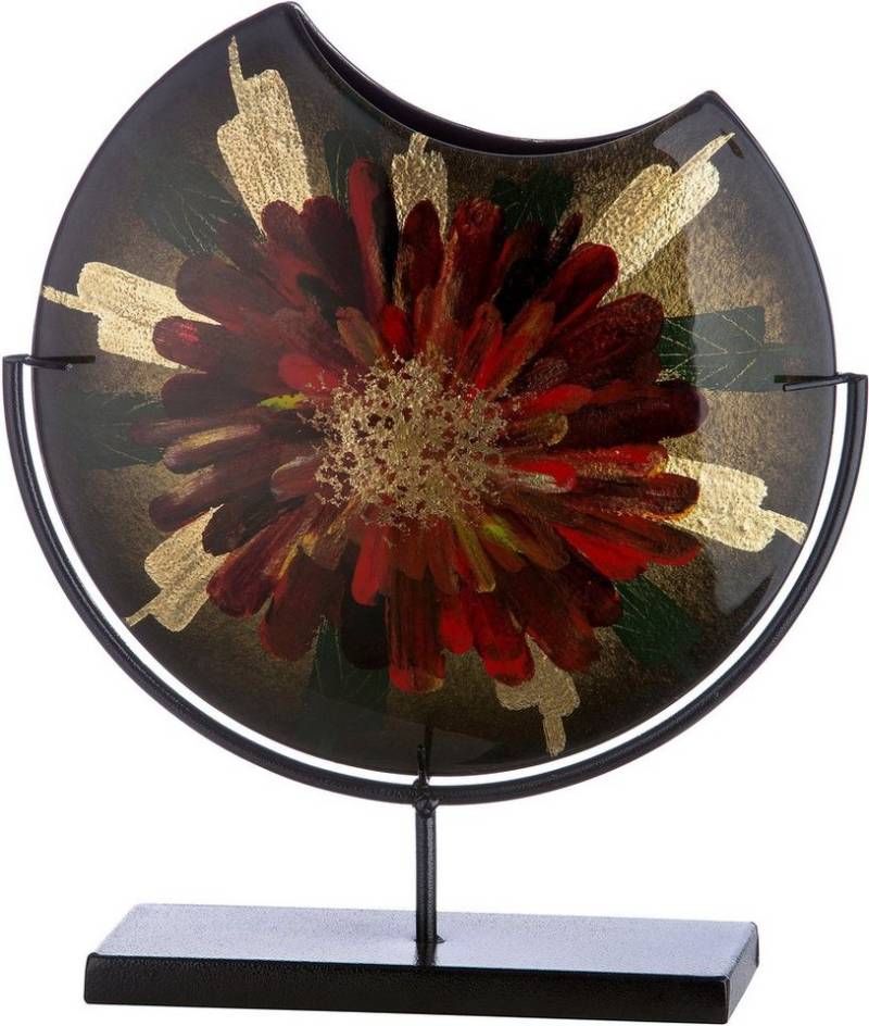 Casablanca by Gilde Dekovase Doré (1 St), Vase aus Glas auf Metallständer von Casablanca by Gilde