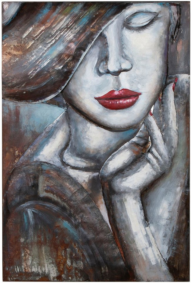 Casablanca by Gilde Metallbild Bild rechteckig Noblesse weiß H. 120 cm, (1 St) von Casablanca by Gilde