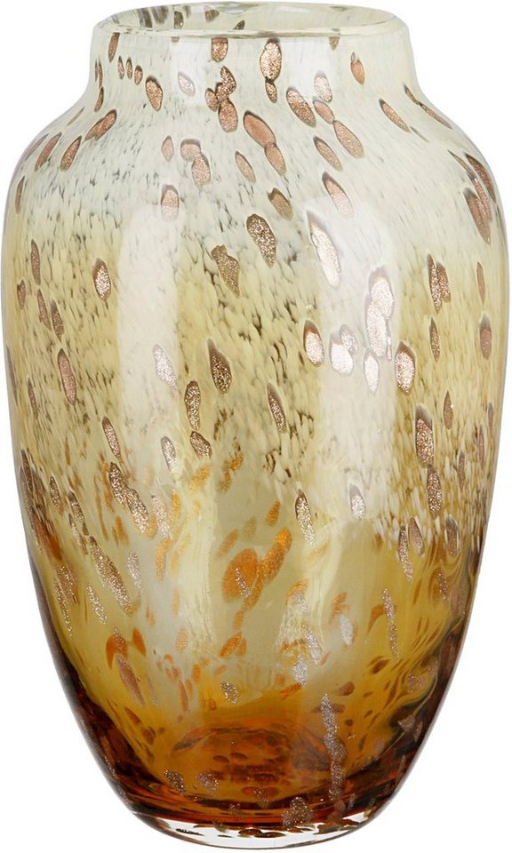 Casablanca by Gilde Tischvase Ambrosio, Dekovase (1 St), Vase aus Glas, mit Tupfen und goldfarbenem Glitter, Höhe ca. 29 cm von Casablanca by Gilde