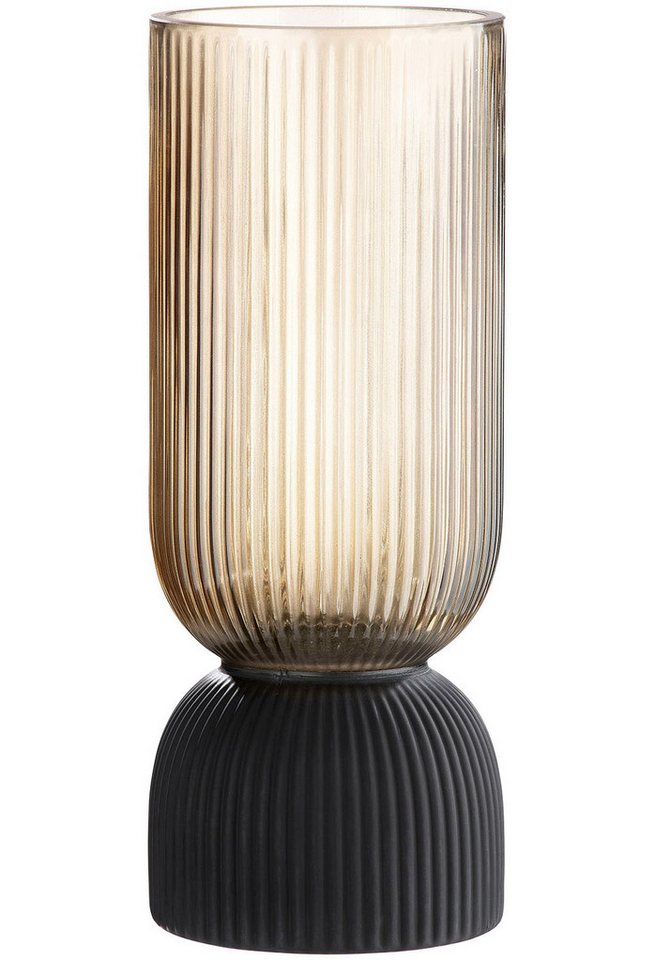 Casablanca by Gilde Windlicht Kerzenleuchter Maron, kann auch als Vase verwendet werden (1 St), Kerzenhalter, 1-flammig, aus Glas von Casablanca by Gilde