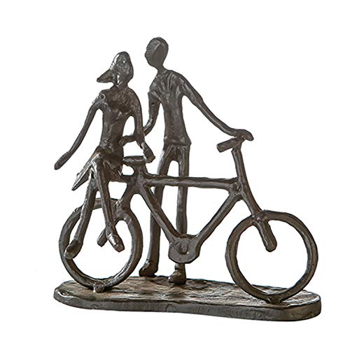 Casablanca 74610 Design Skulptur Pair on Bike - Paar auf Fahrrad - Gußeisen brüniert 15 x 15 x 8 cm von Casablanca modernes Design