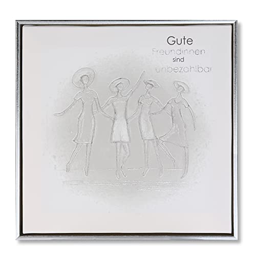 Casablanca - Bild, Wandbild - Freundinnen - Poesie - Leinwand/Kunststoff - weiß/grau/Silber - 28,5 x 28,5 cm von Casablanca modernes Design