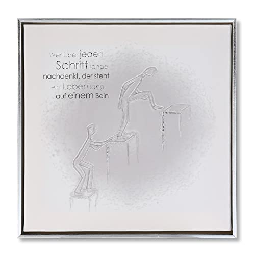 Casablanca - Bild, Wandbild - Schritte - Poesie - Leinwand/Kunststoff - weiß/grau/silberfarben - 28,5 x 28,5 cm von Casablanca modernes Design