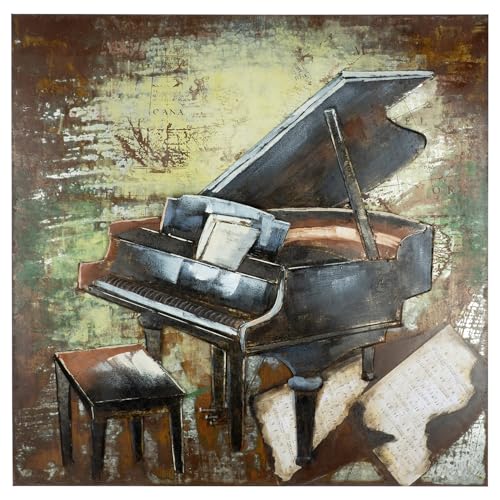 Casablanca Bild Grand Piano - quadratisch - Metall - strukturiert - schwarz - Höhe 100cm x Breite 100cm - Wanddekoration Casablanca Bild Grand Piano - quadratisch - Metall - strukturiert - schwarz - Höhe 100cm x Breite 100cm - Wanddekoration von Casablanca modernes Design