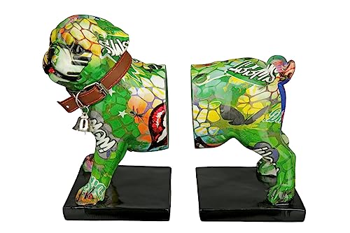 Casablanca Deko 1 Paar Buchstützen - Tierfigur Mops Hundefigur mit Halsband Glocke - Street Art Graffiti Schriftzug Wow - Dekoration Wohnzimmer - Gesamtlänge 22,5 cm Casablanca Deko 1 Paar Buchstützen - Tierfigur Mops Hundefigur mit Halsband Glocke - Street Art Graffiti Schriftzug Wow - Dekoration Wohnzimmer - Gesamtlänge 22,5 cm von Casablanca modernes Design