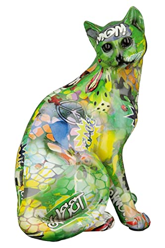 Casablanca Deko Figur Katze - Tierfigur Wildkatze aus Kunstharz - Geschenk Katzenliebhaber - Dekoration Wohnzimmer - Mehrfarbig Höhe 28 cm von Casablanca modernes Design
