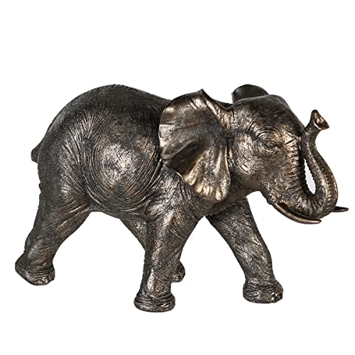 Casablanca Deko Figur Skulptur Elefant Zambezi Tierfigur Elephant - Dekoratin Wohnzimmer Flur - Farbe: Grau Gold - Breite 29 x Höhe 18 cm von Casablanca modernes Design