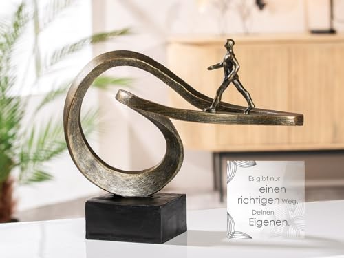 Casablanca Deko Figur Skulptur - Dekofigur aus Kunstharz Farbe: Bronze - Dekoration Wohnzimmer Geschenk Geburtstagsgeschenk Höhe 25 cm von Casablanca modernes Design