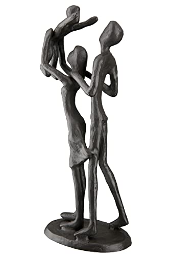 Casablanca Deko Figur Skulptur Familienglück aus Eisen - Familie Mutter Vater Kind - Geschenk Geburt Einzug Umzug - Farbe: Braun Höhe 20 cm von Casablanca modernes Design