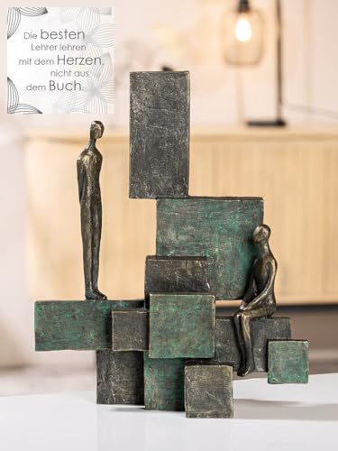 Casablanca Deko Figur Skulptur Lehrer - Dekofigur aus Kunstharz Farbe: Bronze - Dekoration Wohzimmer Geschenke Geburtstagsgeschenk Höhe 24 cm von Casablanca modernes Design