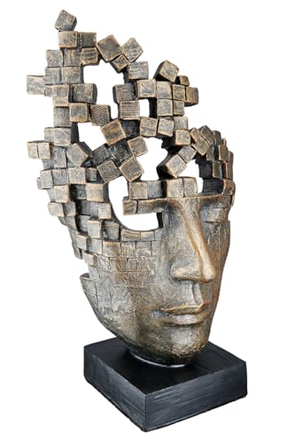 Casablanca Deko Figur Skulptur Mann Gesicht - Dekofigur aus Kunstharz Farbe: Bronze - Dekoration Geschenk Geburtstag Höhe 30 cm von Casablanca modernes Design