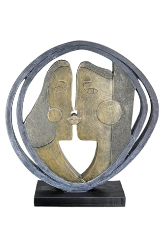 Casablanca Deko Figur Skulptur - Paarfigur Dekoobjekt aus Kunstharz Farbe: Schwarz Bronze - Dekoration Wohnzimmer Geschenk Hochzeitsgeschenk Höhe 31 cm von Casablanca modernes Design