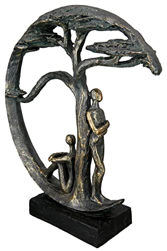 Casablanca Deko Figur Skulptur aus Kunstharz - Baum Schatten - mit Spruchanhänger - Farbe: Bronze - Höhe 32 cm von Casablanca modernes Design