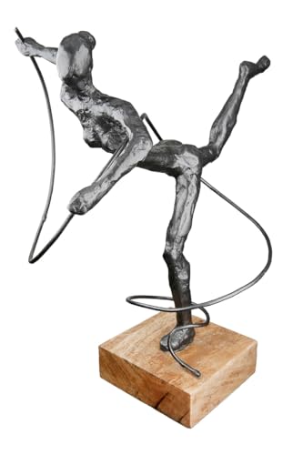 Casablanca Deko Figur Skulptur tanzende Frau - Tänzerin Dekofigur aus Aluminium Holz Farbe: Anthrazit Dunkel Grau - Dekoration Geschenk Geburtstag Höhe 30 cm von Casablanca modernes Design