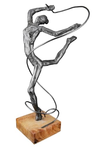 Casablanca Deko Figur Skulptur tanzende Frau - Tänzerin Dekofigur aus Aluminium Holz Farbe: Anthrazit Dunkel Grau - Dekoration Geschenk Geburtstag Höhe 36,5 cm von Casablanca modernes Design