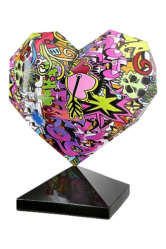 Casablanca Deko Herz im Street Art Design - Skulptur Dekoherz - Material: Kunstharz - Dekoration Hochzeit Wohnzimmer Geschenk Weihnachten - Farbe: Mehrfarbig Höhe 39 cm Breite 31 cm von Casablanca modernes Design