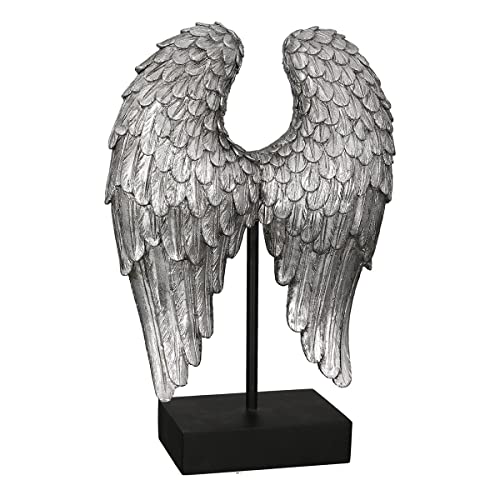 Casablanca Deko Skulptur Figur „Wing - Engel Flügel Deko Weihnachten aus Poly - Farbe: Silber - Höhe 30 cm von Casablanca modernes Design