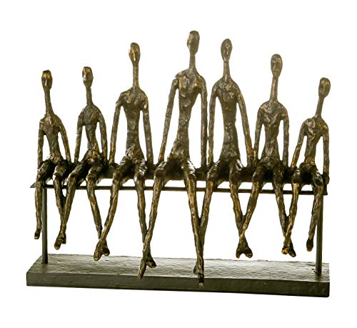 Casablanca Deko Skulptur Figur Community - Freunde - aus Poly - bronzefarben Schwarze Basis - Breite 40 cm - mit Zertifikat und Spruchanhänger von Casablanca modernes Design