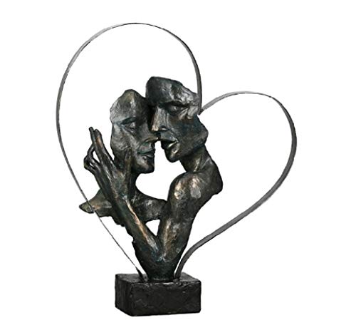 Casablanca Deko Skulptur Figur Essential - Herz Glück - antik bronzefarben - Höhe 37 cm von Casablanca modernes Design