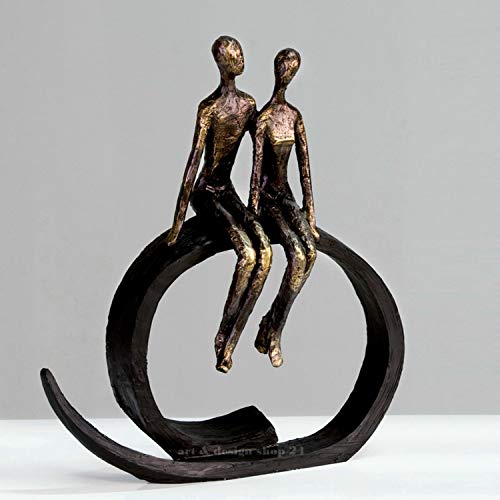 Casablanca Deko Skulptur Figur - Statue Paarfigur aus Kunstharz - Geschenk Geburtstagsgeschenk - Farbe: Bronze Schwarz- Höhe 35 cm Casablanca Deko Skulptur Figur - Statue Paarfigur aus Kunstharz - Geschenk Geburtstagsgeschenk - Farbe: Bronze Schwarz- Höhe 35 cm von Casablanca modernes Design