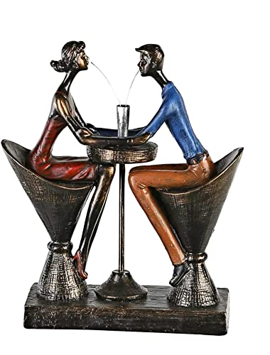 Casablanca Deko Skulptur Figur aus Poly - Tisch für Zwei - Rendevouz - Date - Geschenk Geburtstag Hochzeit Velantinstag - Höhe 25 cm von Casablanca modernes Design