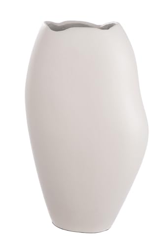 Casablanca Deko Vase aus Aluminium - Blumenvase Moderne Deko Wohnzimmer Tischdeko - Fabe: Creme Höhe 33 cm von Casablanca modernes Design