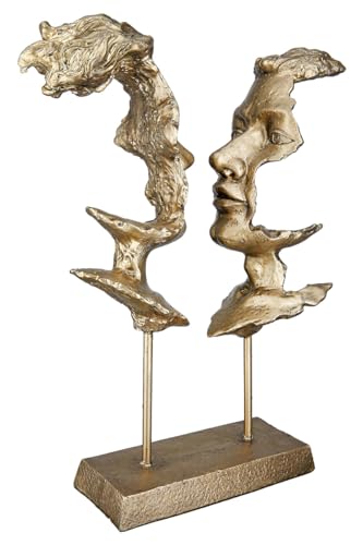 Casablanca Deko goldene Figur Skulptur - Dekofigur Gesicht aus Kunstharz Farbe: Gold - Dekoration Geschenk Geburtstag Höhe 31 cm von Casablanca modernes Design