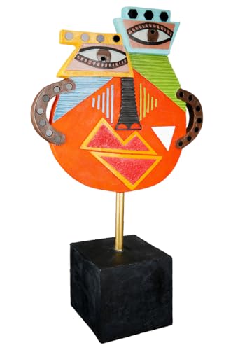 Casablanca Deko große Figur Skulptur XL - Gesicht Dekofigur aus Kunstharz Metall Mehrfarbig - Dekoration Geschenk Geburtstagsgeschenk Höhe 47 cm von Casablanca modernes Design