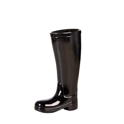 Casablanca Deko Gummistiefel Schirmständer aus Keramik mit Wasserauffangschale - Regenschirmständer schwarz - Höhe 45 cm von Casablanca modernes Design