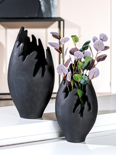 Casablanca Moderne Dekovase Aluminium - Vase modern Deko Wohnzimmer - Geschenk Geburtstagsgeschenk - Farbe: Anthrazith Höhe 33 cm von Casablanca modernes Design