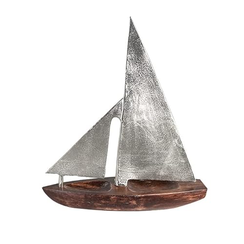 Casablanca - Segelboot - Dekoboot - Classic - Alu - Mangoholz - Höhe 27cm von Casablanca modernes Design