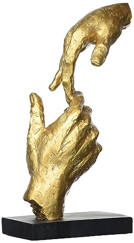 Casablanca Design Deko Skulptur Two Hands - Zwei Hände - Deko-Figur aus Kunstharz mit Spruchanhänger - goldfarben/schwarz - Liebe - Höhe 29 cm von Casablanca modernes Design